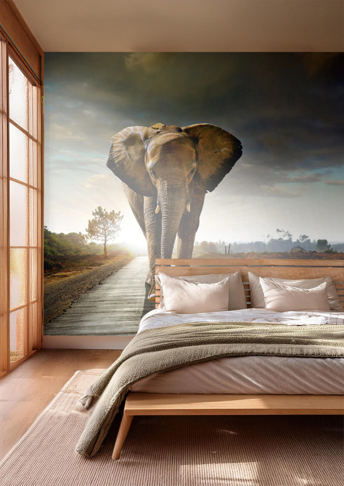 FOTOTAPETE Elefant 375 x 270 cm - Beige, Papier (375/270cm) - Sanders & Sanders