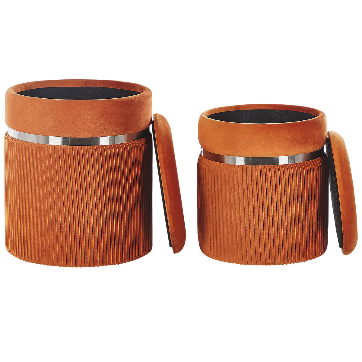 POUF Camdenton 36-31/36-31/44-38 cm - Orange, Textil (36/38/36cm) - Beliani