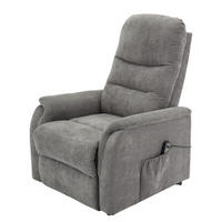 FERNSEHSESSEL mit Aufstehhilfe - Microfaser - Grau - Grau, Textil/Metall (79/108/97cm) - home24
