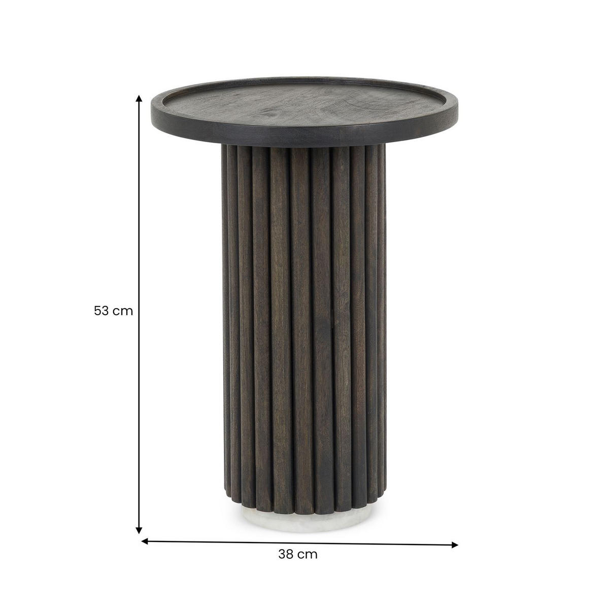 COUCHTISCHSET SARDA 2er Set braun/weiß - Braun/Weiß, Naturmaterialien/Holz (46/46/53cm) - IDIMEX