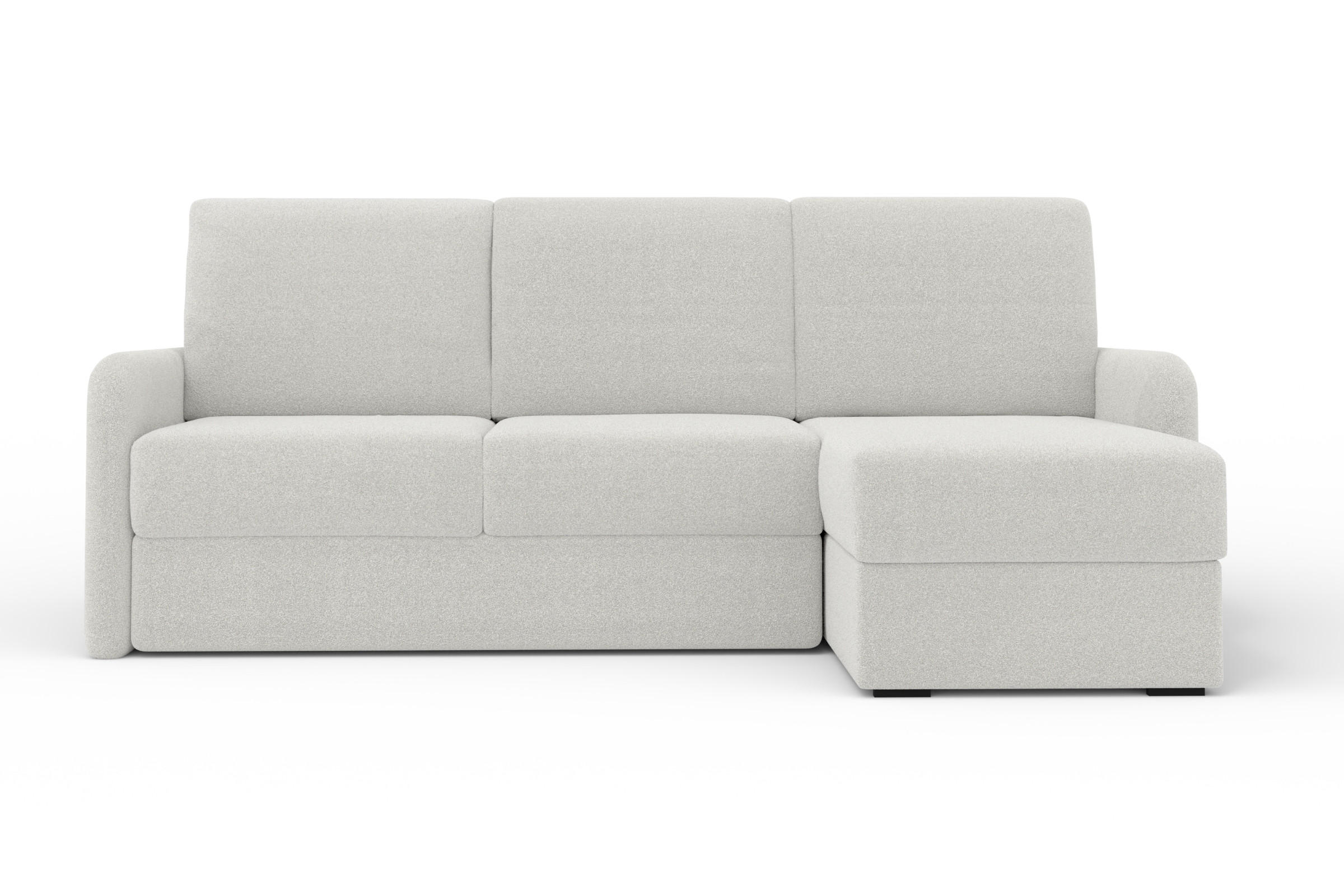 ECKSOFA BIANCO 215 cm breit in Boucle Weiß rechts - Weiß, Holzwerkstoff/Textil (215/145cm) - Deine Möbel 24