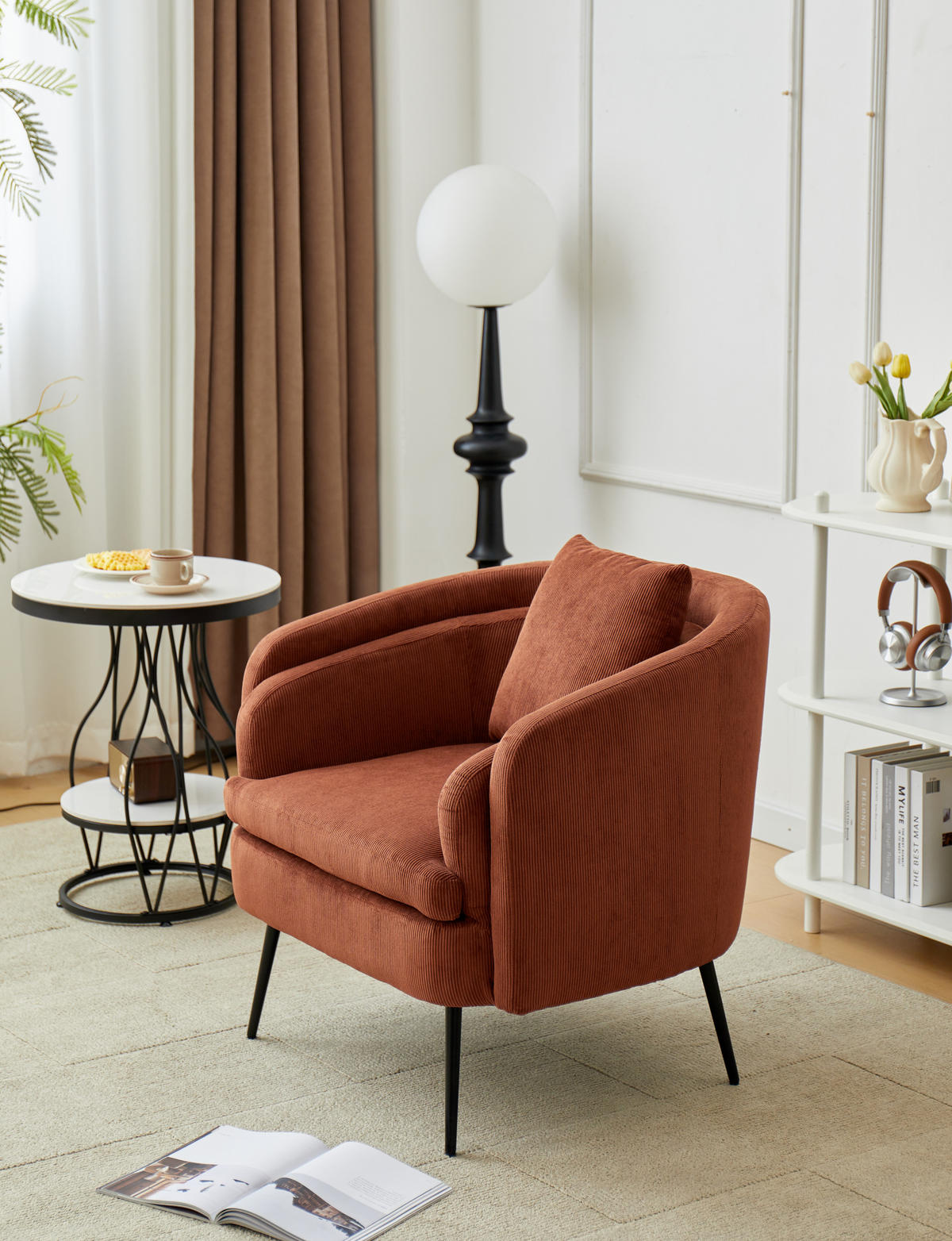 SESSEL Kord Terracotta - Rot, Textil (81/76/76cm) - Nordlys