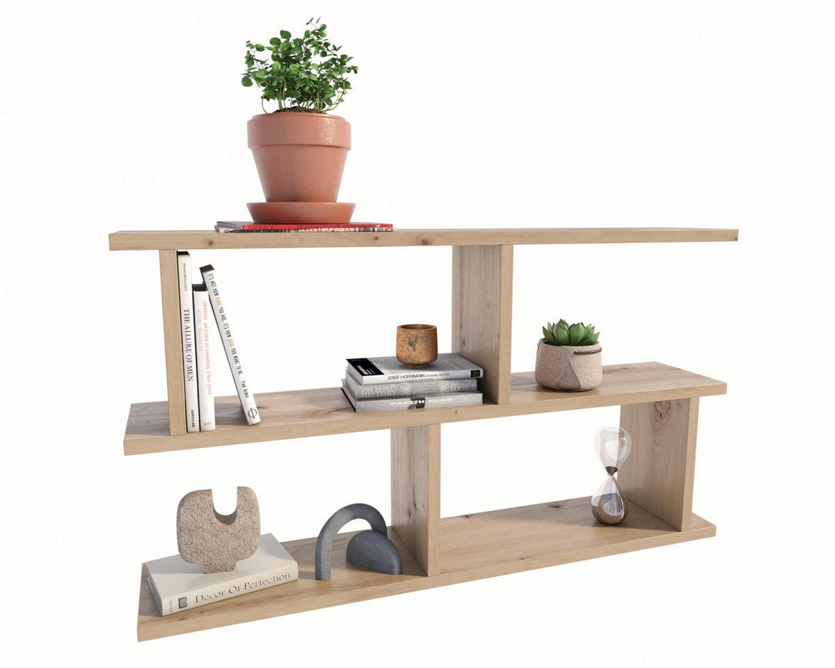 WANDREGAL LUNA 2 Versionen Artisan Eiche 85/18/49,4 cm - Eiche Artisan, Holzwerkstoff (85/49.4/18cm) - Matkam Möbel