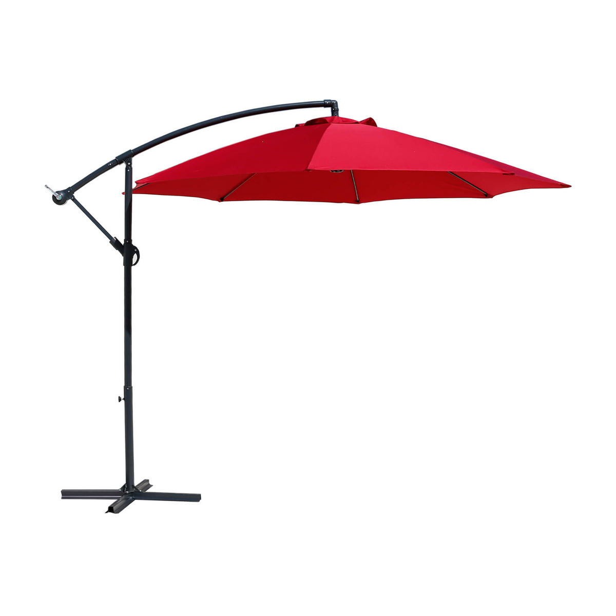 AMPELSCHIRM Rot 300/300/245 cm - Rot, Metall (300/300cm) - Mobili Rebecca