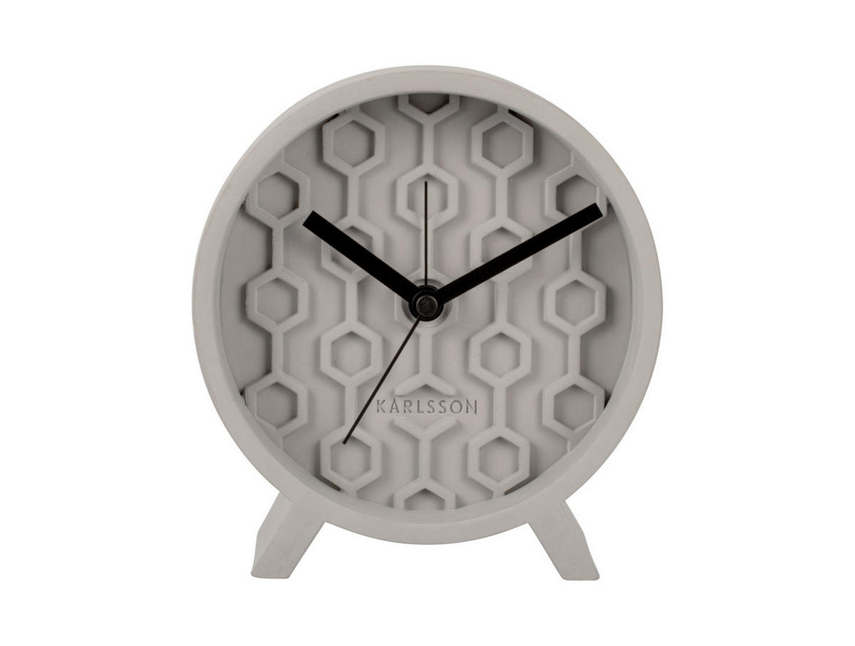 WECKER Honeycomb Ø15 cm - Hellgrau, Stein (15/15/6cm) - Karlsson