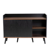 ANRICHTE Schwarz-Holzfarben 117.5/40/80 cm - Schwarz, Holz (117.5/80/40cm) - PANGIVO