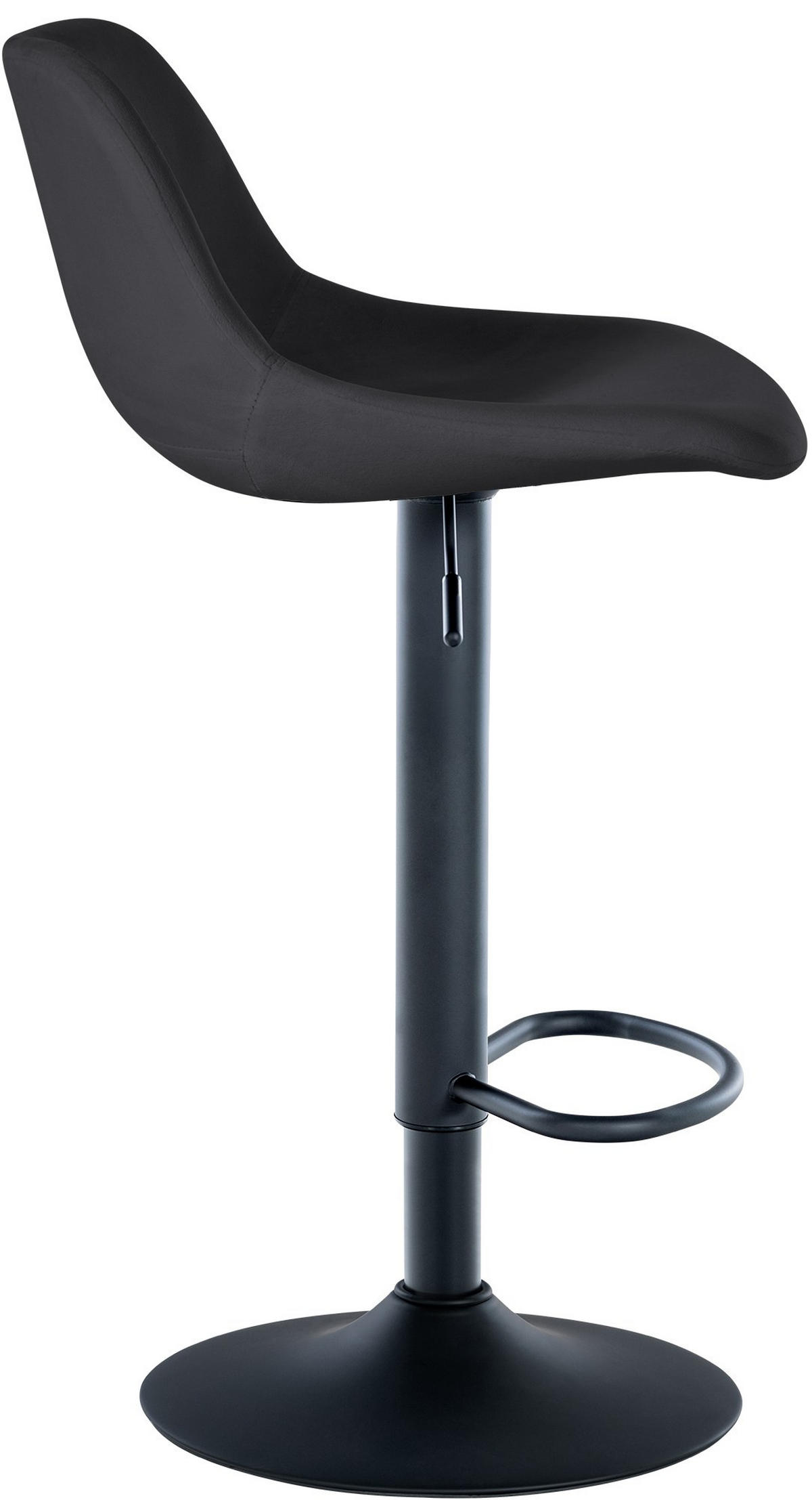 BARHOCKER 2er Set Samt schwarz - Schwarz, Textil/Metall (43/79/49cm) - CLP