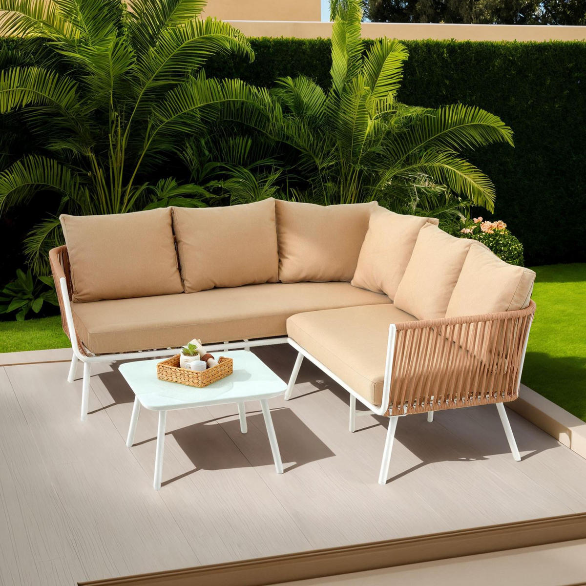 GARTENMÖBEL-SET JAKARTA - Beige, Metall - IDIMEX
