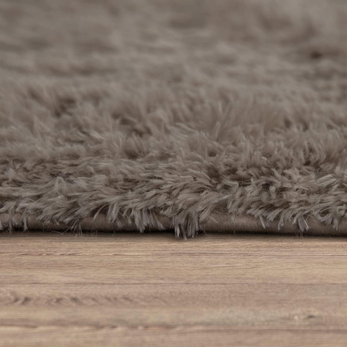 HOCHFLORTEPPICH 120/120 cm Silky 591 - Taupe, Textil (120/120cm) - Paco Home