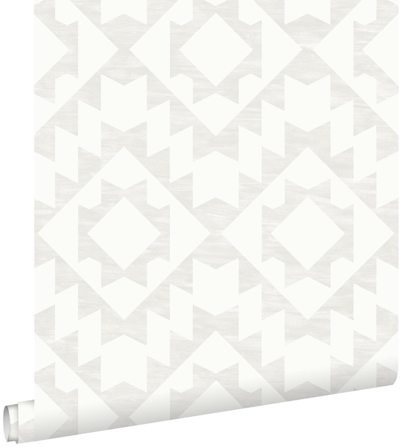 TAPETE Marrakescher Aztec-Teppich 53 cm x 10.05 m - Grau, Papier (53/1000cm) - ESTAhome