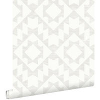 TAPETE Marrakescher Aztec-Teppich 53 cm x 10.05 m - Grau, Papier (53/1000cm) - ESTAhome