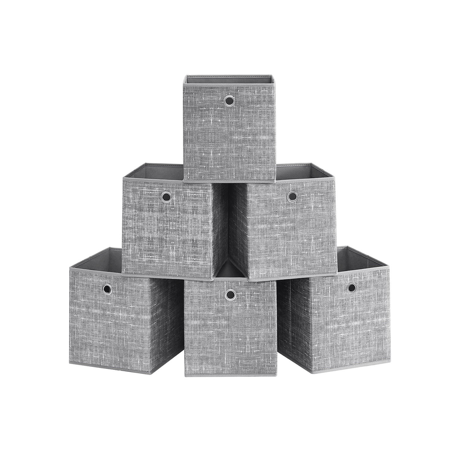 AUFBEWAHRUNGSBOX TIRANA 6ER-SET - Grau, Textil (26/28/26cm) - Hansiro