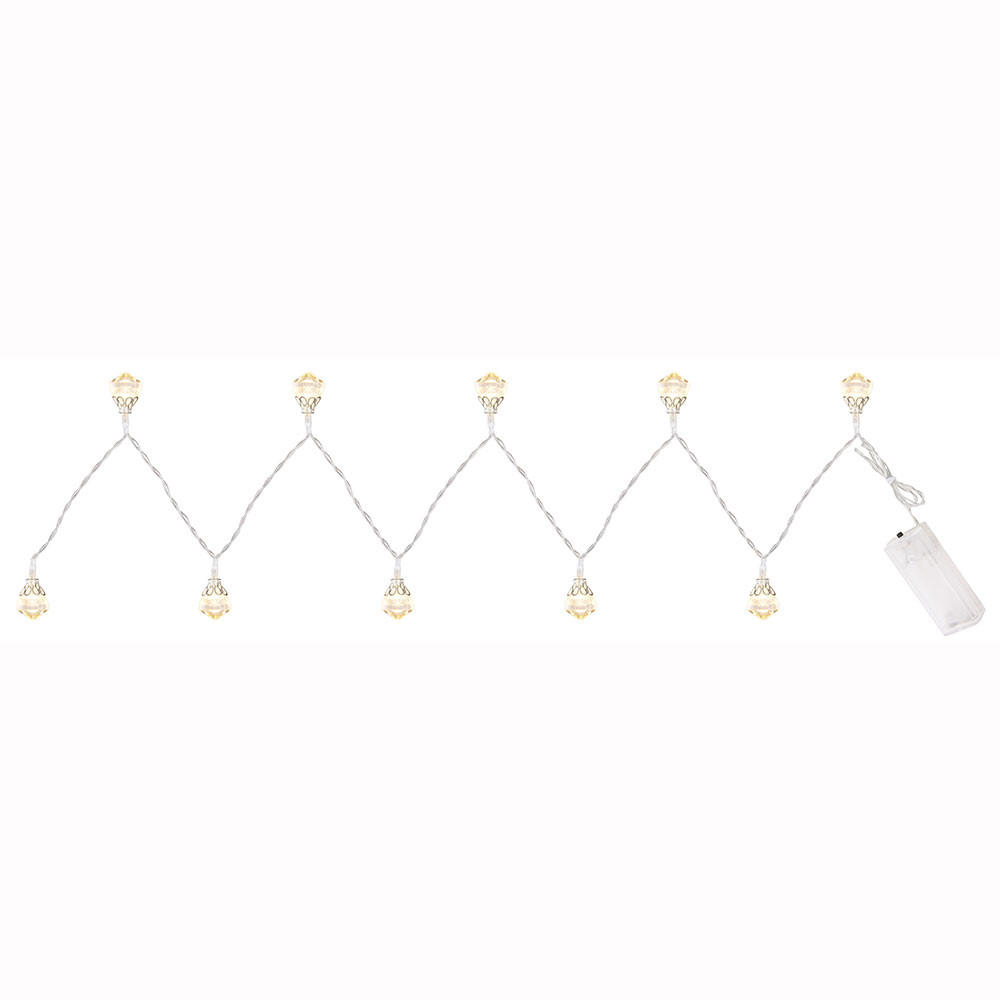 LED Dekoleuchte Lichterkette Silber Kristall Design - Silberfarben, Kunststoff (120/2.2/2.7cm) - Globo Lighting