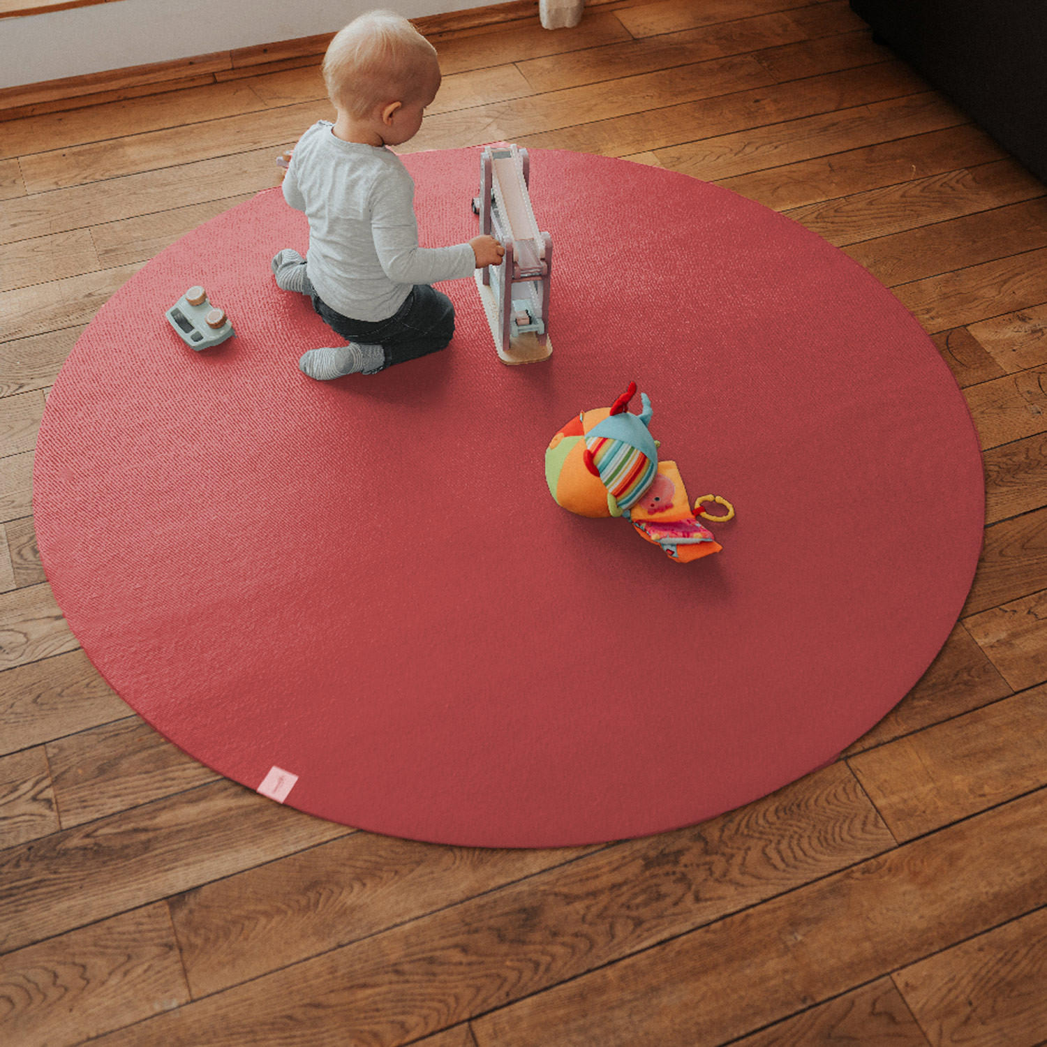 KRABBELMATTE Rund 120cm Rot - Rot, Textil (120/120cm) - Sanosoft