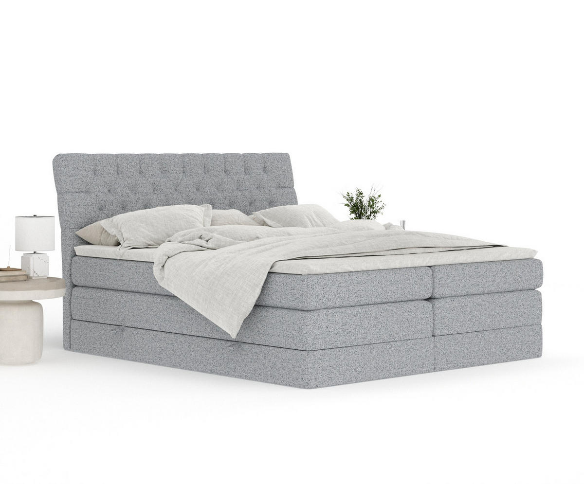 BOXSPRINGBETT Seraphine Grau 160/200 cm - Schwarz/Grau, Holz/Holzwerkstoff (160/200cm) - Maison de Reve