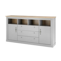 SIDEBOARD C14 Light Gray & Artisan Eiche 198/104/44 cm Landhaus - Grau, Holzwerkstoff (198/104/44cm) - Livojo