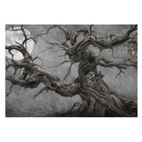FOTOTAPETE 208x146 cm - Geheimnisvolle Eule - Grau, Textil (208/146cm) - Wallfluent