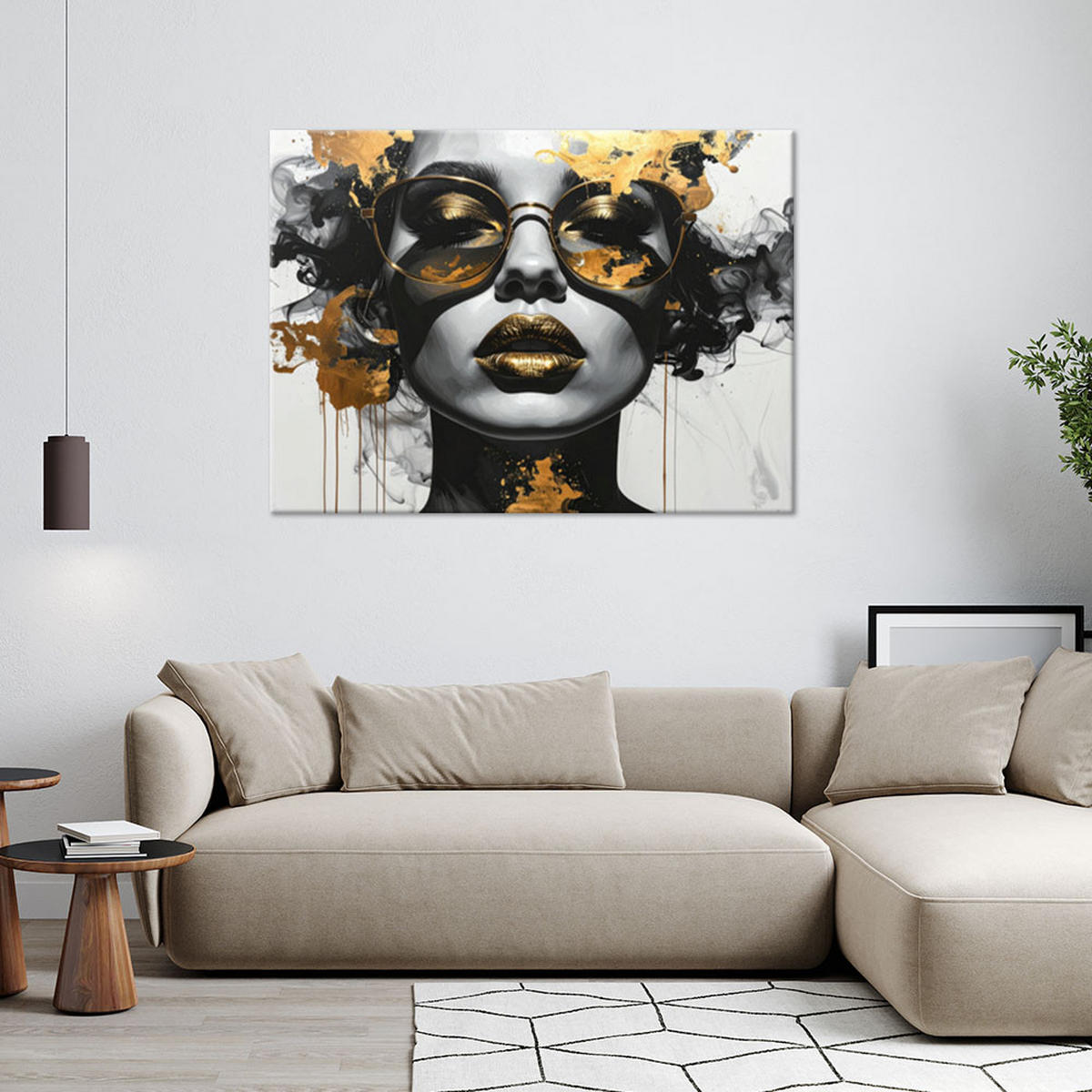 LEINWANDBILD Menschen & Charaktere 120x80cm - Goldfarben, Textil (120/80cm) - Feeby