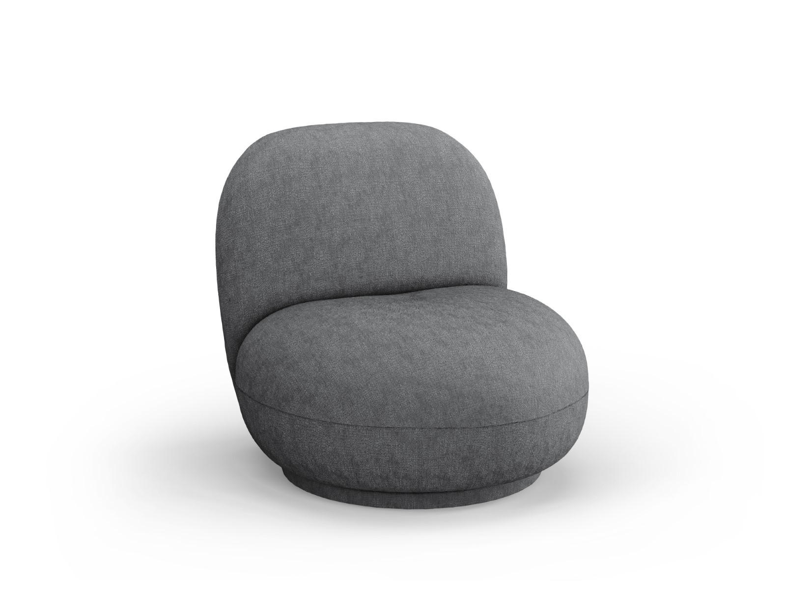 DREHSESSEL Chuck aus Chenille-Stoff hellgrau - Hellgrau, Textil (77/80/78cm) - Micadoni