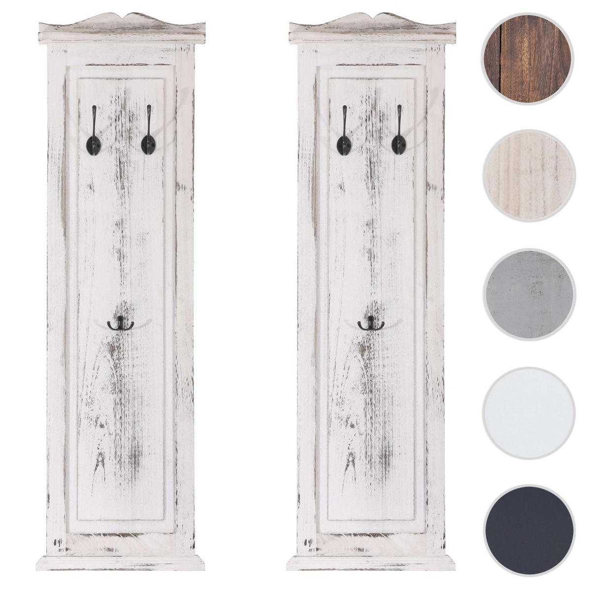 WANDGARDEROBE Weiß 2er-Set - Weiß, Holz (28/109/5cm) - MCW