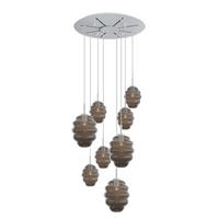 GALERIELEUCHTE Echos 8-flammig Rauch Ø 18/25cm - Anthrazit/Weiß, Glas (18/18/20cm) - s.luce