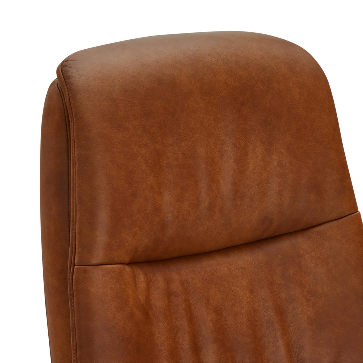 RELAXSESSEL Echtleder Cognac Braun - Schwarz/Braun, Leder/Metall (90/114/79cm) - Furnhouse