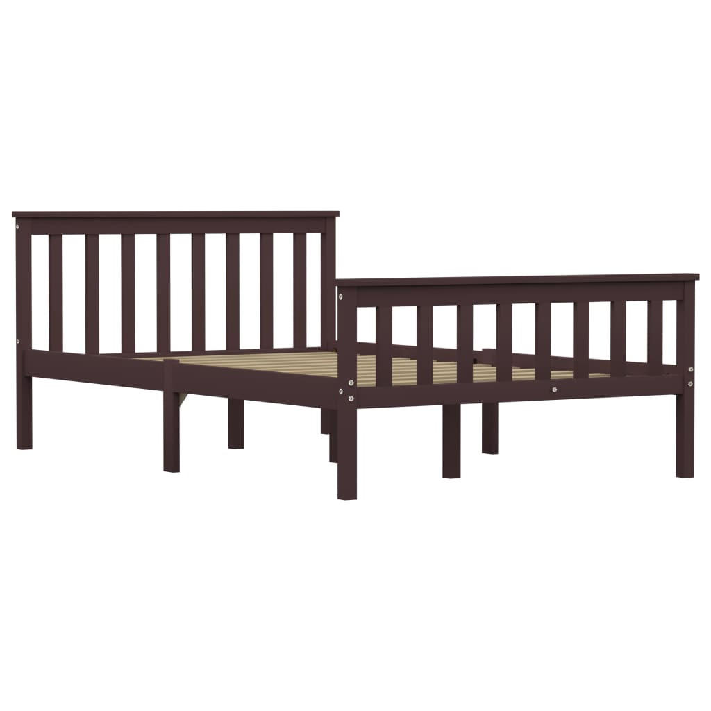 MASSIVHOLZBETT Dunkelbraun Kiefer 120x200 cm - Braun, Holz (120/200cm) - furnicato