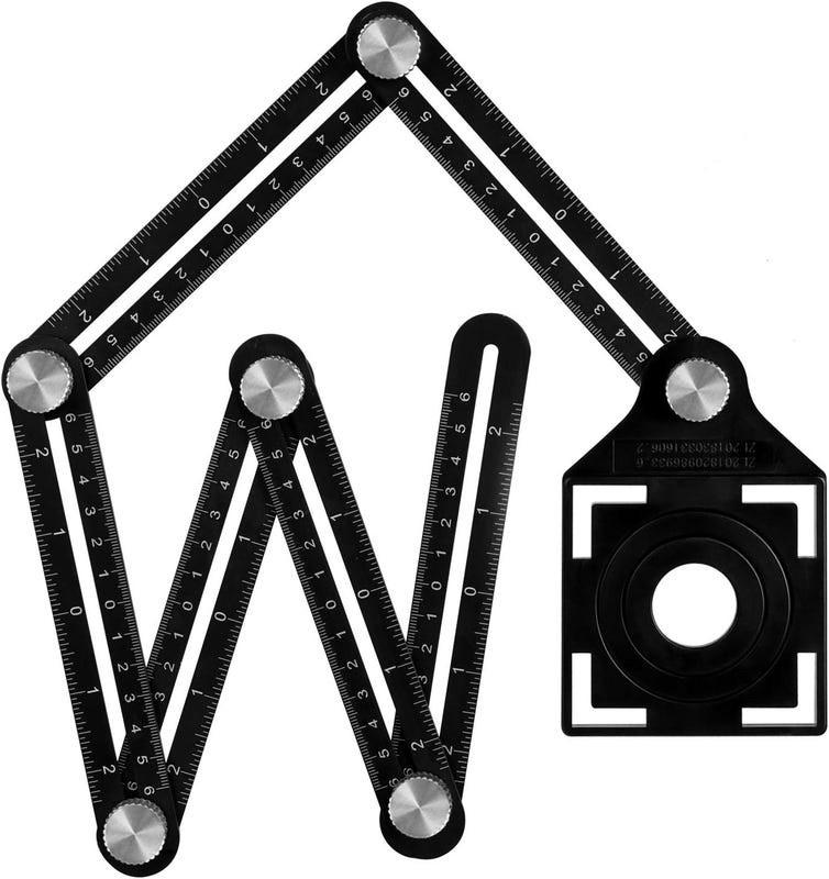 MESSLINEAL – mit Positionierungslöchern, Aluminiumlegierung, schwarz - Schwarz, Metall (9.3/10/1.5cm) - DCA