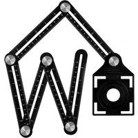MESSLINEAL – mit Positionierungslöchern, Aluminiumlegierung, schwarz - Schwarz, Metall (9.3/10/1.5cm) - DCA