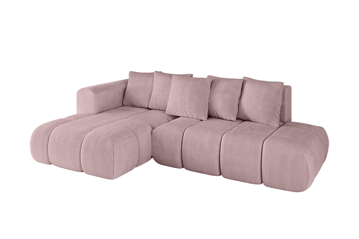ECKSOFA Ottomane Links CLOUD-L-v1 289x180x40 Rosa Cord - Rosa, Holzwerkstoff/Kunststoff (180/289cm) - ALTDECOR