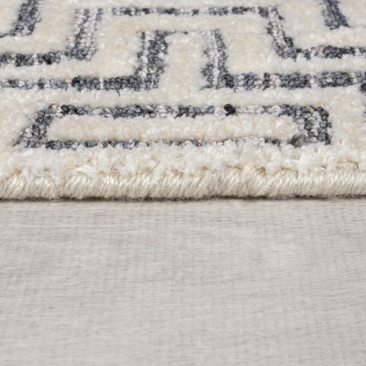 TEPPICH Kurzflor Zickzack Muster, Geometrisch, Wohnzimmer Grau Läufer 80x300 - Grau, Textil (80/300cm) - KADIMA DESIGN