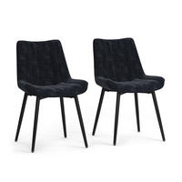ESSZIMMERSTUHL Ravlo, Schwarz, 51 x 57 cm 2er Set - Schwarz, Textil (51/82/57cm) - Vicco