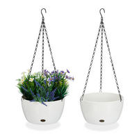 2XBLUMENAMPEL - Weiß, Kunststoff/Metall (60cm) - Relaxdays