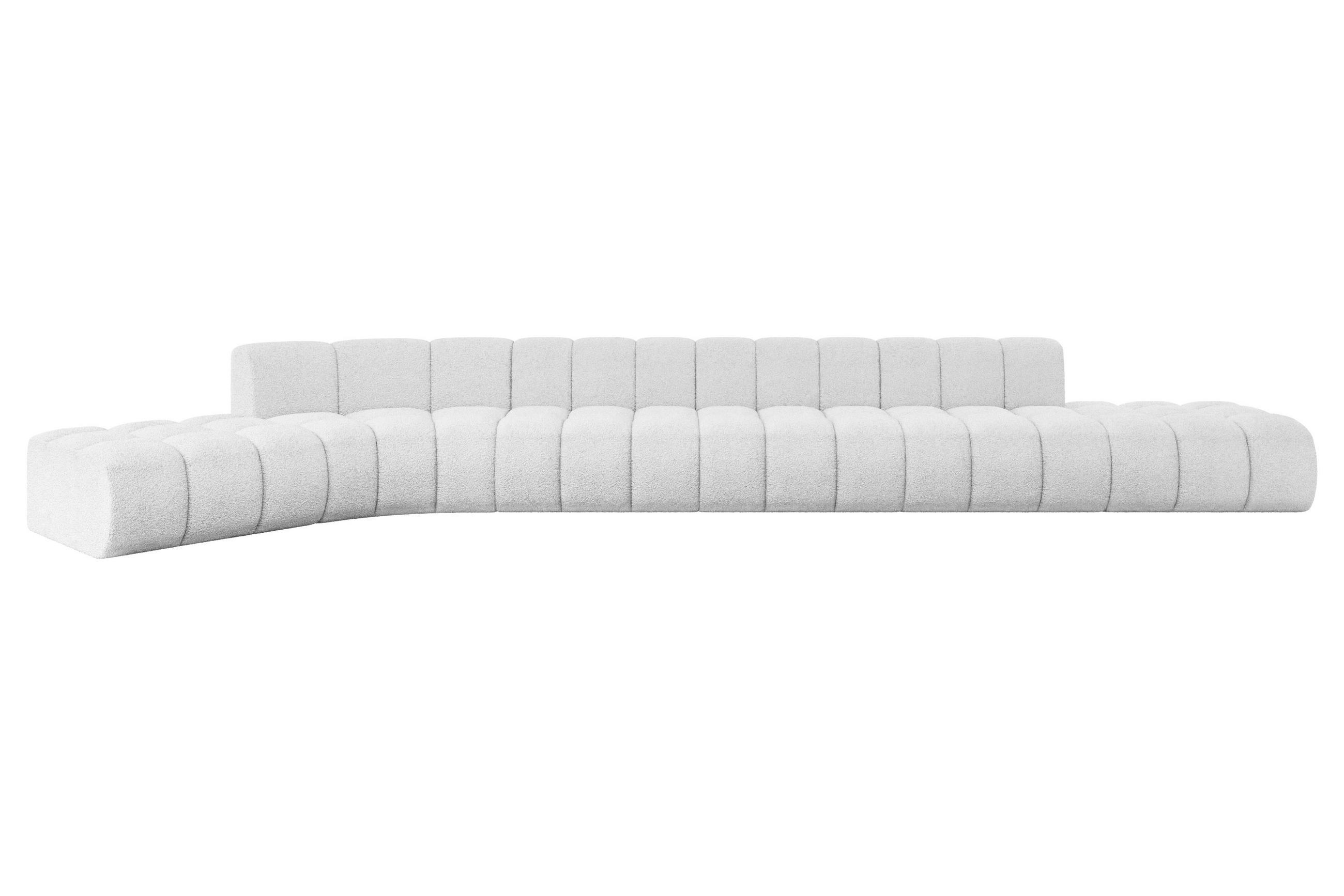 ECKSOFA modulares Sofa Solven-L3 - 562x174x70 cm Weiß - Weiß, Holzwerkstoff/Textil (562/174cm) - ALTDECOR