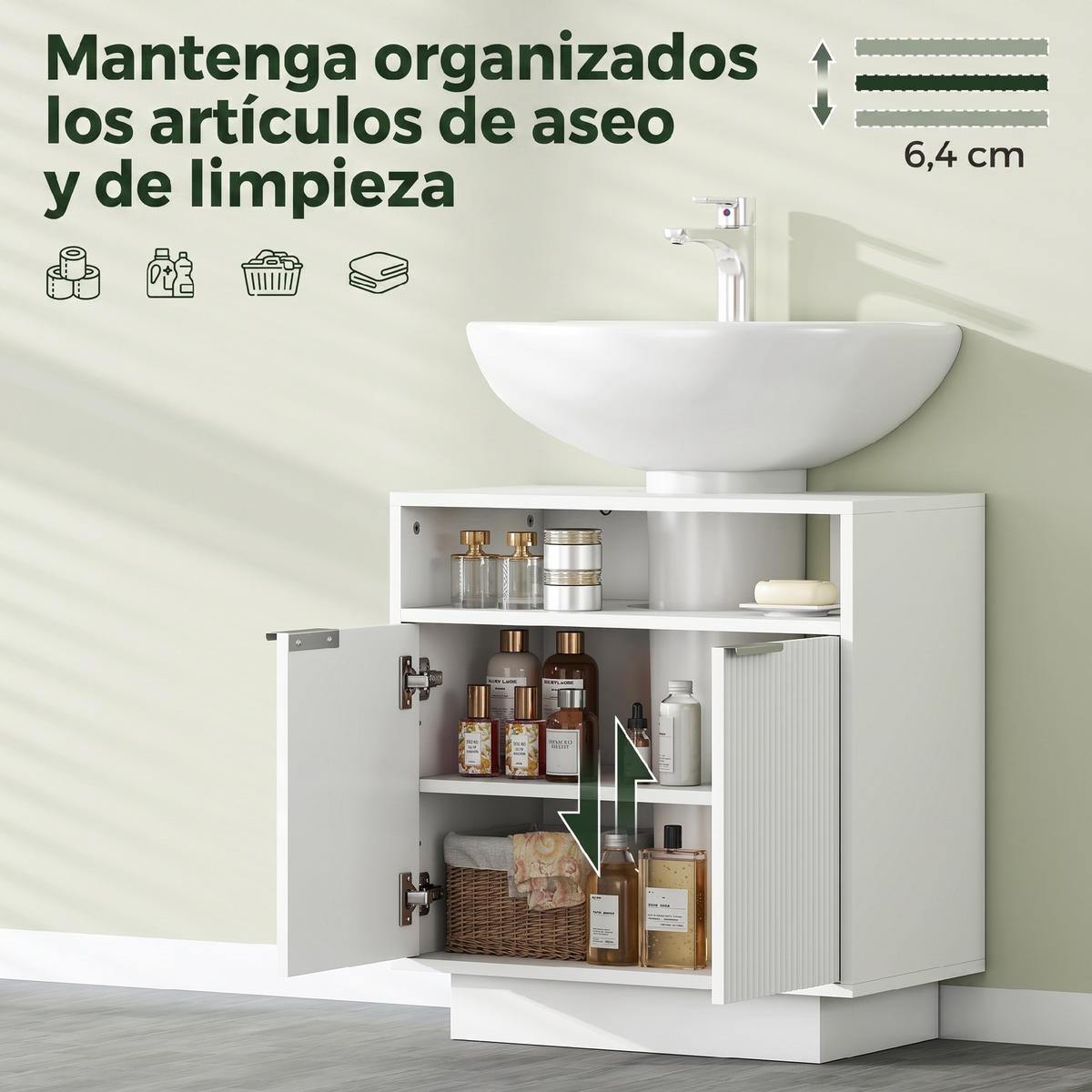 HÄNGESCHRANK Weiß 1 Stück - Weiß, Kunststoff (60/63/33cm) - GiPP