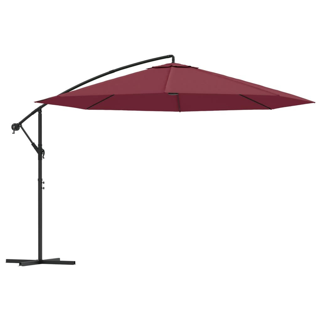 AMPELSCHIRM mit Aluminium-Mast 350 cm Bordeauxrot - Rot, Textil (350/350cm) - furnicato