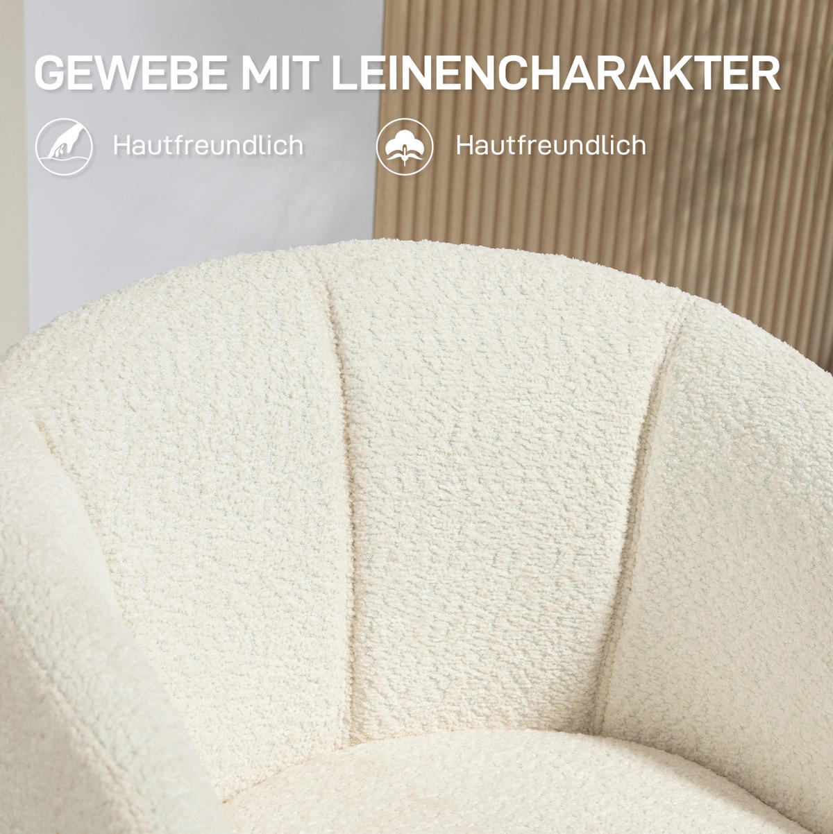 SESSEL 58,5/59/78,5 cm in Cremeweiß mit 360° Drehfunktion - Creme, Kunststoff (58.5/78.5/59cm) - BEAOK