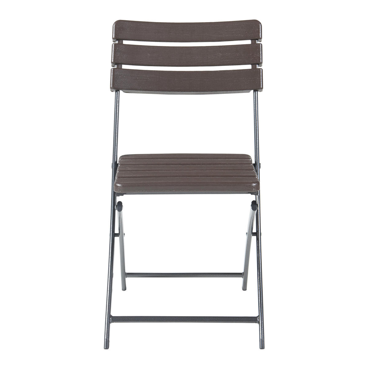 KLAPPSTUHL-SET 2 TLG. Lillestrøm - Dunkelbraun, Kunststoff/Metall (46/81/58cm) - [en.casa]