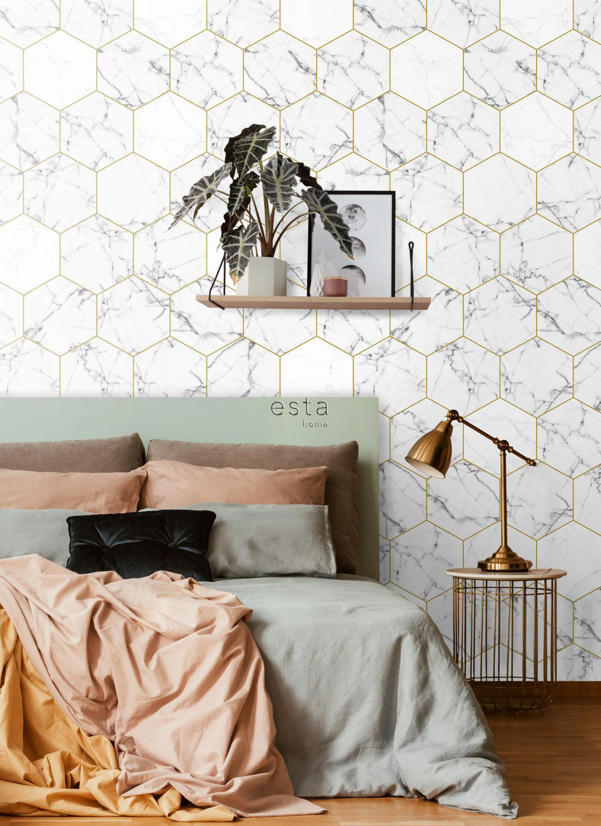 FOTOTAPETE Marmor-Optik 150 x 279 cm - Schwarz, Papier (150/279cm) - ESTAhome