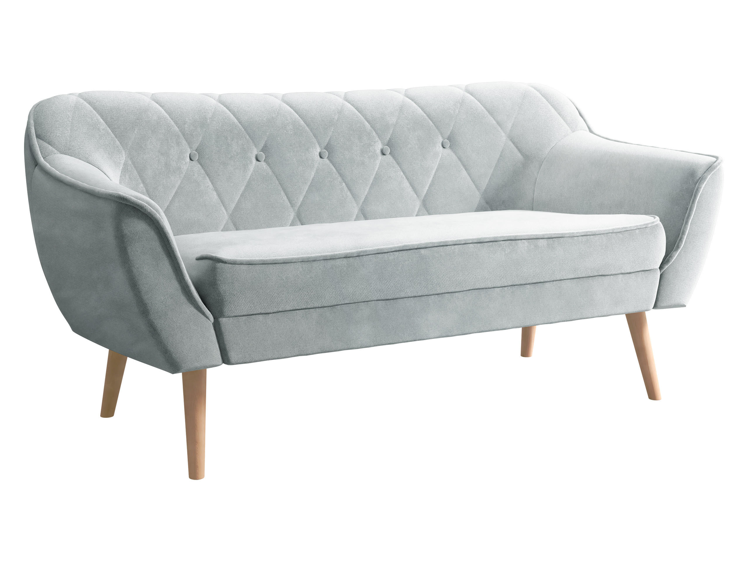 SOFA Skand 2 - Hellgrau/Naturfarben, Holz/Textil (140/75/74cm) - MIRJAN24