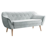 SOFA Skand 2 - Hellgrau/Naturfarben, Holz/Textil (140/75/74cm) - MIRJAN24