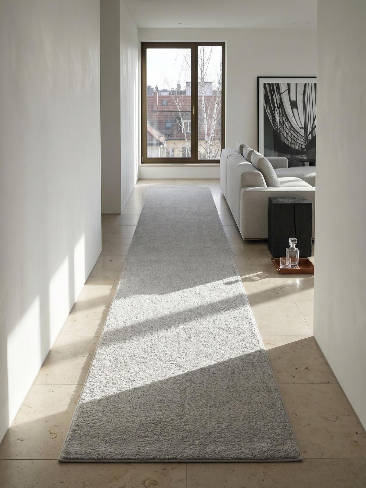 TEPPICHLÄUFER Antirutsch Uni RUTOR Polyester Grau 80 x 150 cm - Grau, Textil (80/150cm) - KADIMA DESIGN