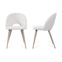 SADA JÍDELNÍCH ŽIDLÍ 2 KS Karijoki - béžová, kov/textil (50/77/55cm) - [en.casa]