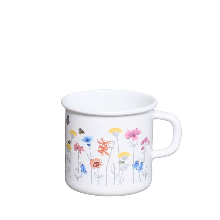 BECHER 3/8L Ø8cm Flora Emaille - Multicolor/Weiß, Metall (0.375L) - Riess