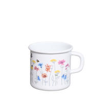 BECHER 3/8L Ø8cm Flora Emaille - Multicolor/Weiß, Metall (0.375L) - Riess