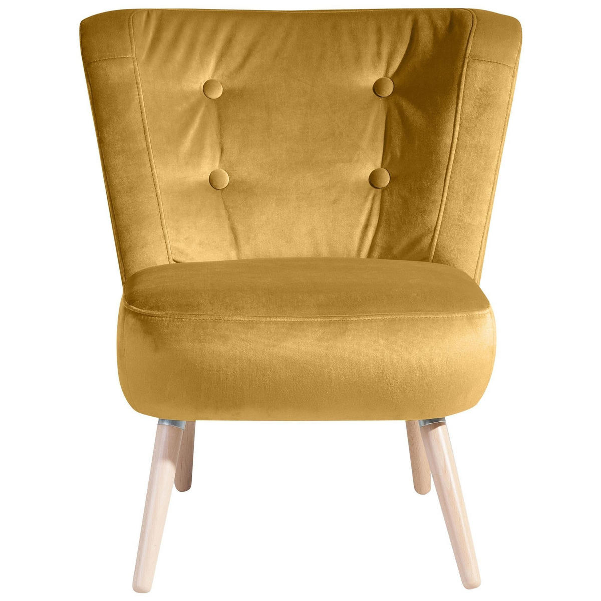 SESSEL Kassi Bezug Samtvelours Buche natur / mais - Gelb, Kunststoff (69/80/68cm) - 58aufmkessel
