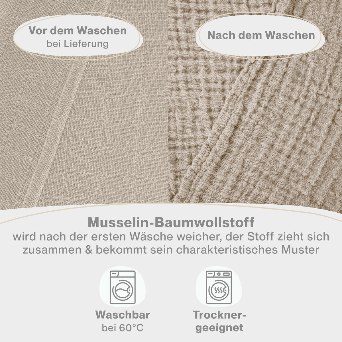 SPUCKTÜCHER 70/70 cm, 100% Baumwolle für Babys, Braun, 5er-Set - Braun, Textil (70/70cm) - Laleni