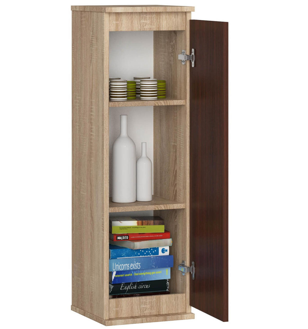 HÄNGESCHRANK Eiche Sonoma, Dunkelbraun 99/30/30 - Dunkelbraun, Holzwerkstoff (30/99/30cm) - RAUMHIRSCH FURNITURE