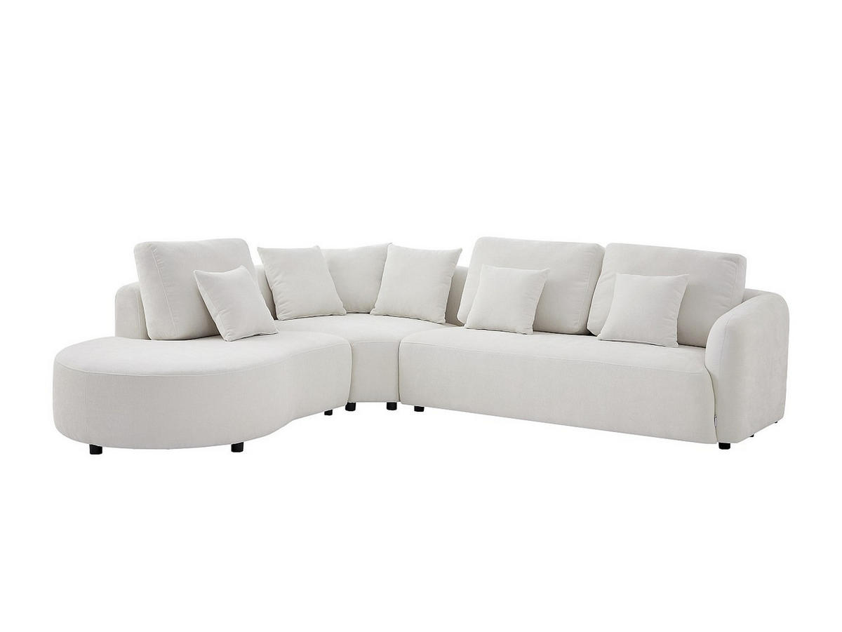 SOFA - 5 Personen - stoff - gebrochenes weiß Lomesi - Weiß, Textil (302/90/264cm) - Vente-Unique