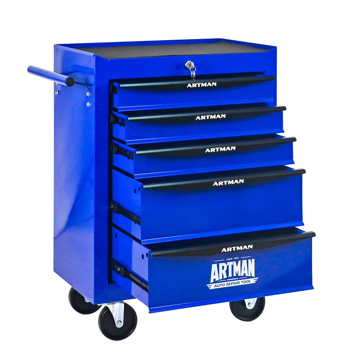 KOMBINATIONSKOFFER – 5 Schubladen, 508 mm (20 Zoll), mit 5 Schubladen; Farbgebung in Schwarz und Blau. - Multicolor, Metall (33/77.5/60cm) - DCA